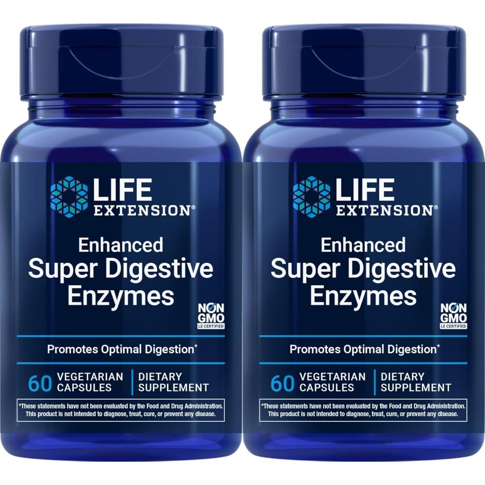 image:imageLife Extension Enhanced Super Digestive Enzymes 60 Vegetarian Capsules Pack of 2