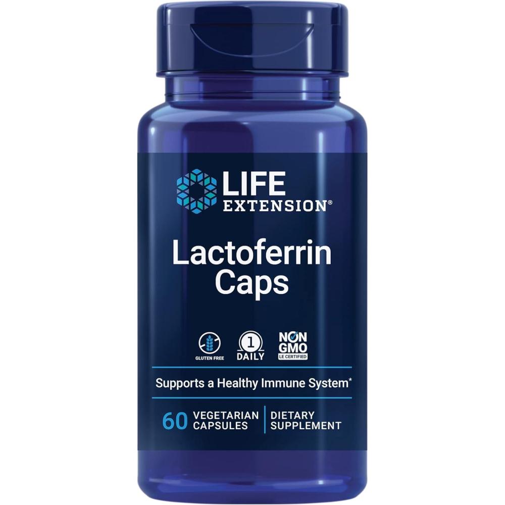 image:imageLife Extension Lactoferrin Caps Healthy Immune Response GI Support Vision Health GlutenFree NonGMO 1Daily Vegetarian 60 CapsulesStandard Packaging