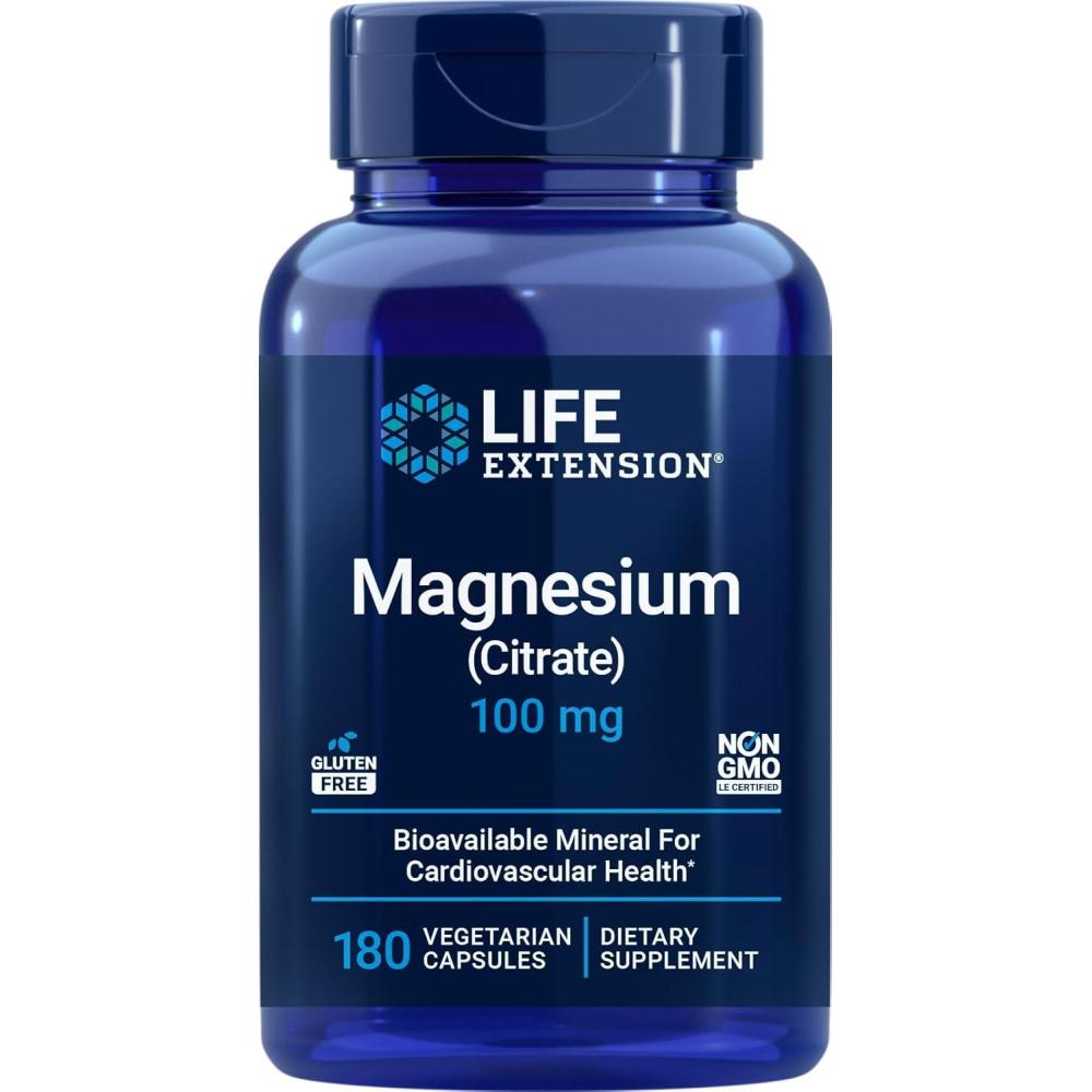 image:imageLife Extension Magnesium Citrate 100mg 180 Veg Caps Pack of 2 Mag SupplementUnflavored