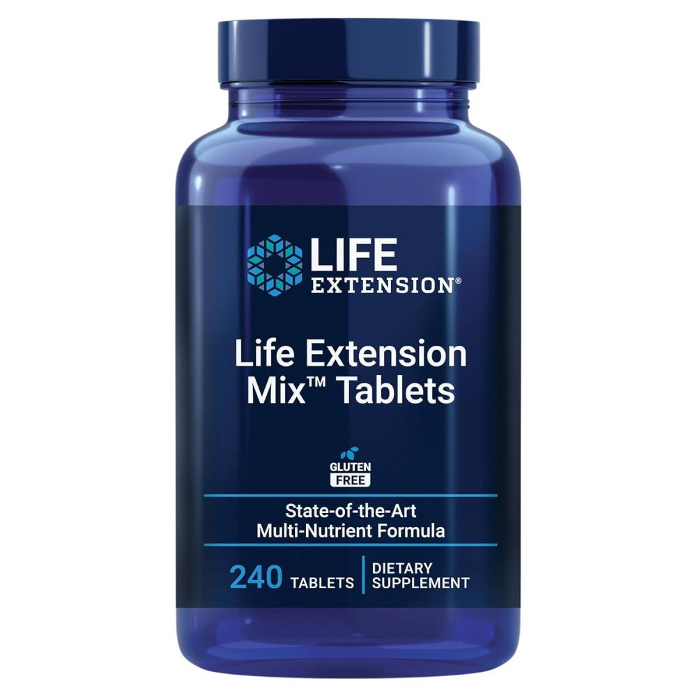 image:imageLife Extension Mix Tablets highPotency Advanced Vitamin Mineral Fruit amp Vegetable Formula Vitamin C B D E Magnesium for WholeBody Health Healthy Aging GlutenFree 240 Tablets