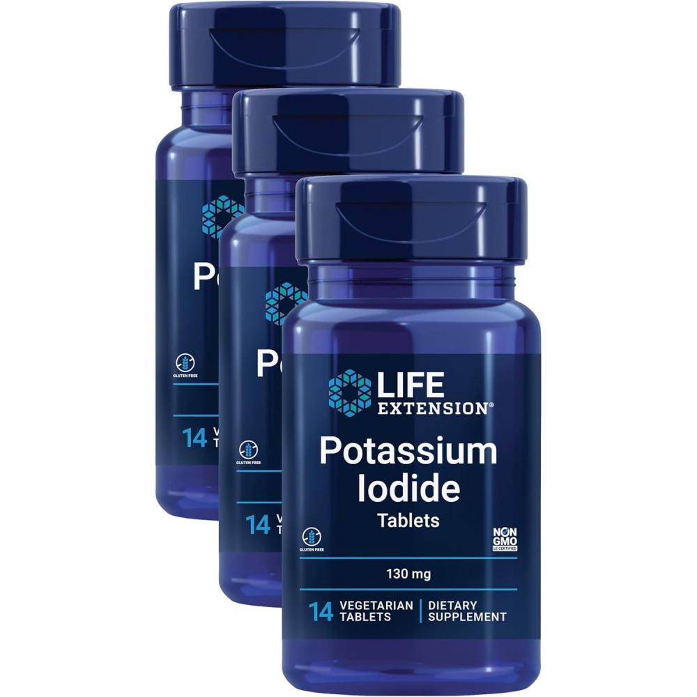 image:imageLife Extension Potassium Iodide 130mg 14 Tablets14 Count Pack of 3