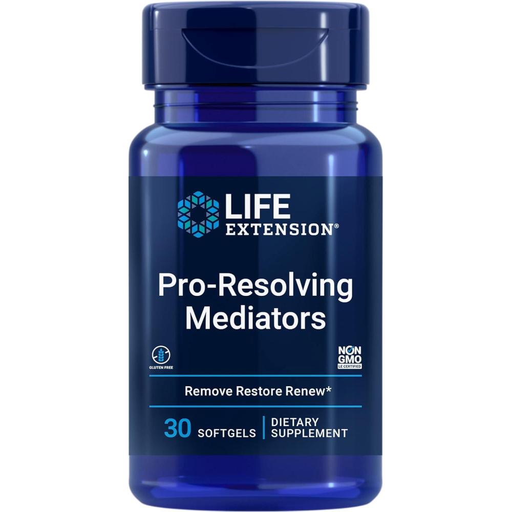 image:imageLife Extension ProResolving Mediators 18HEPE 17HDHA 14HDHA Supports The Bodys Natural Postinflammatory Response Gluten Free NonGMO 30 softgelsMediators