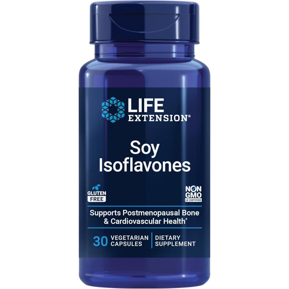 image:imageLife Extension Soy Isoflavones Heart Bone amp Cellular Health Support for Postmenopausal Women GlutenFree NonGMO Vegetarian 30 Capsules