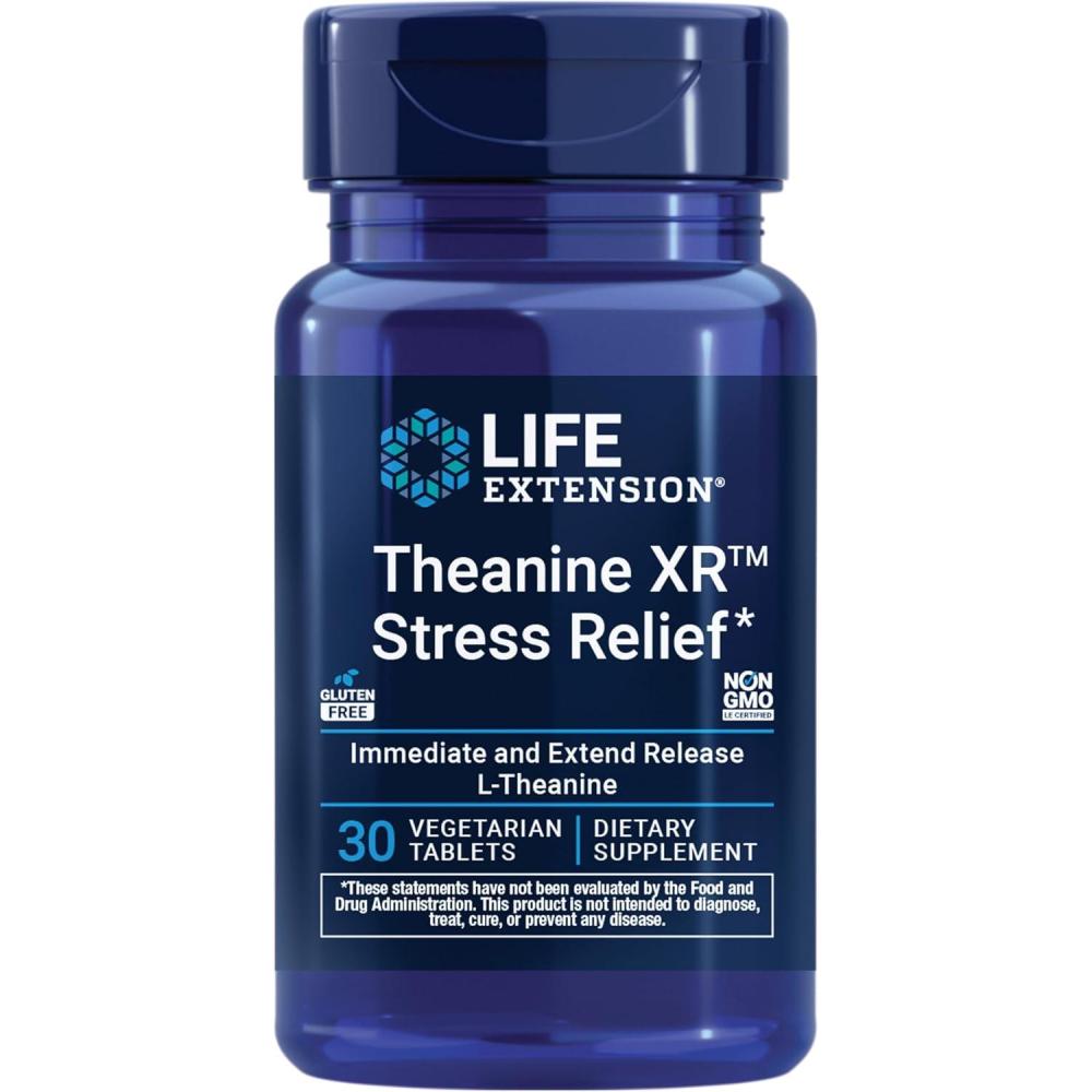 image:imageLife Extension Theanine XR Stress Relief LTheanine Promotes a Calm Response to Daytime Stress NonGMO GlutenFree Vegetarian 30 Tablets30 Count Pack of 1