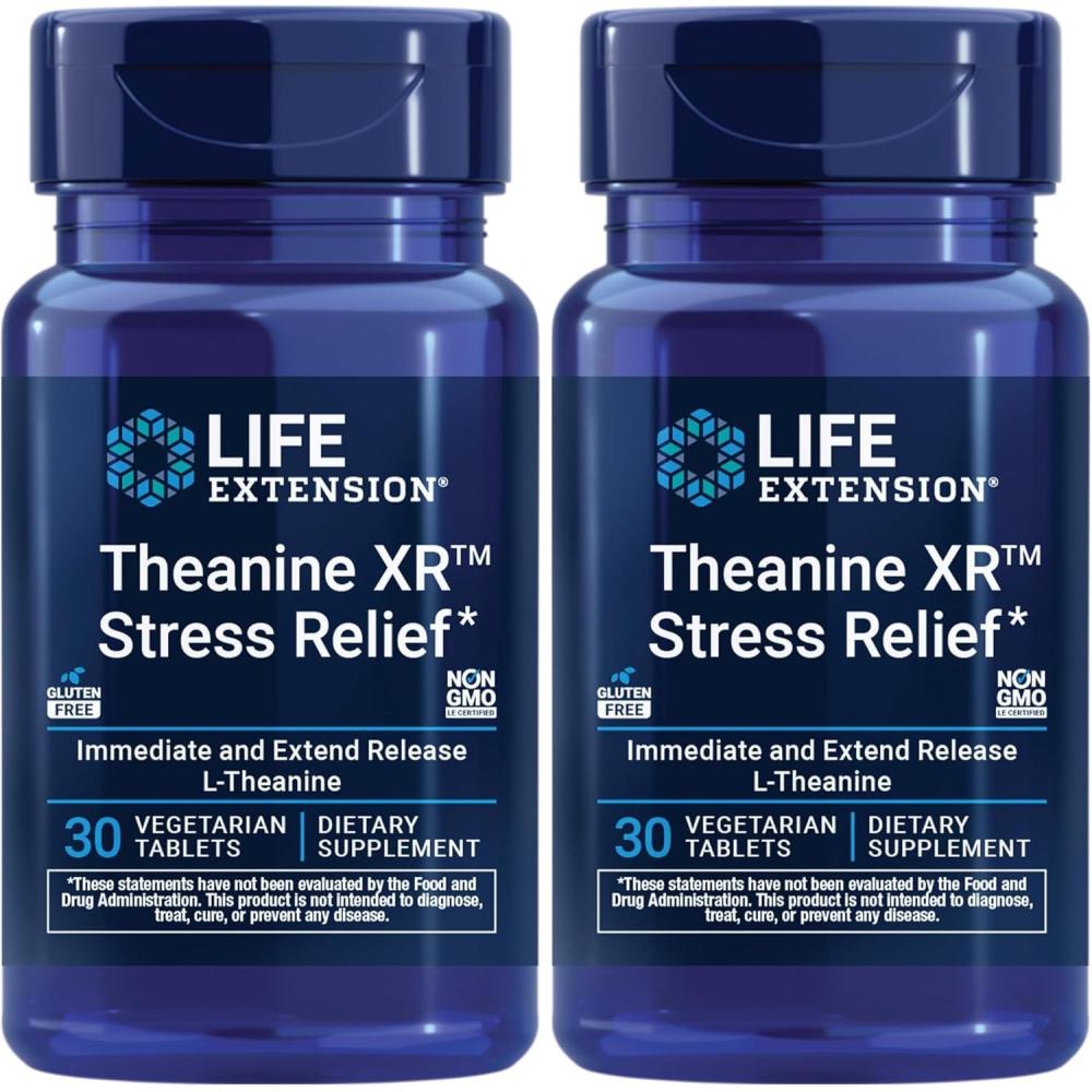 image:imageLife Extension Theanine XR Stress Relief LTheanine Promotes a Calm Response to Daytime Stress NonGMO GlutenFree Vegetarian 30 Tablets30 Count Pack of 2