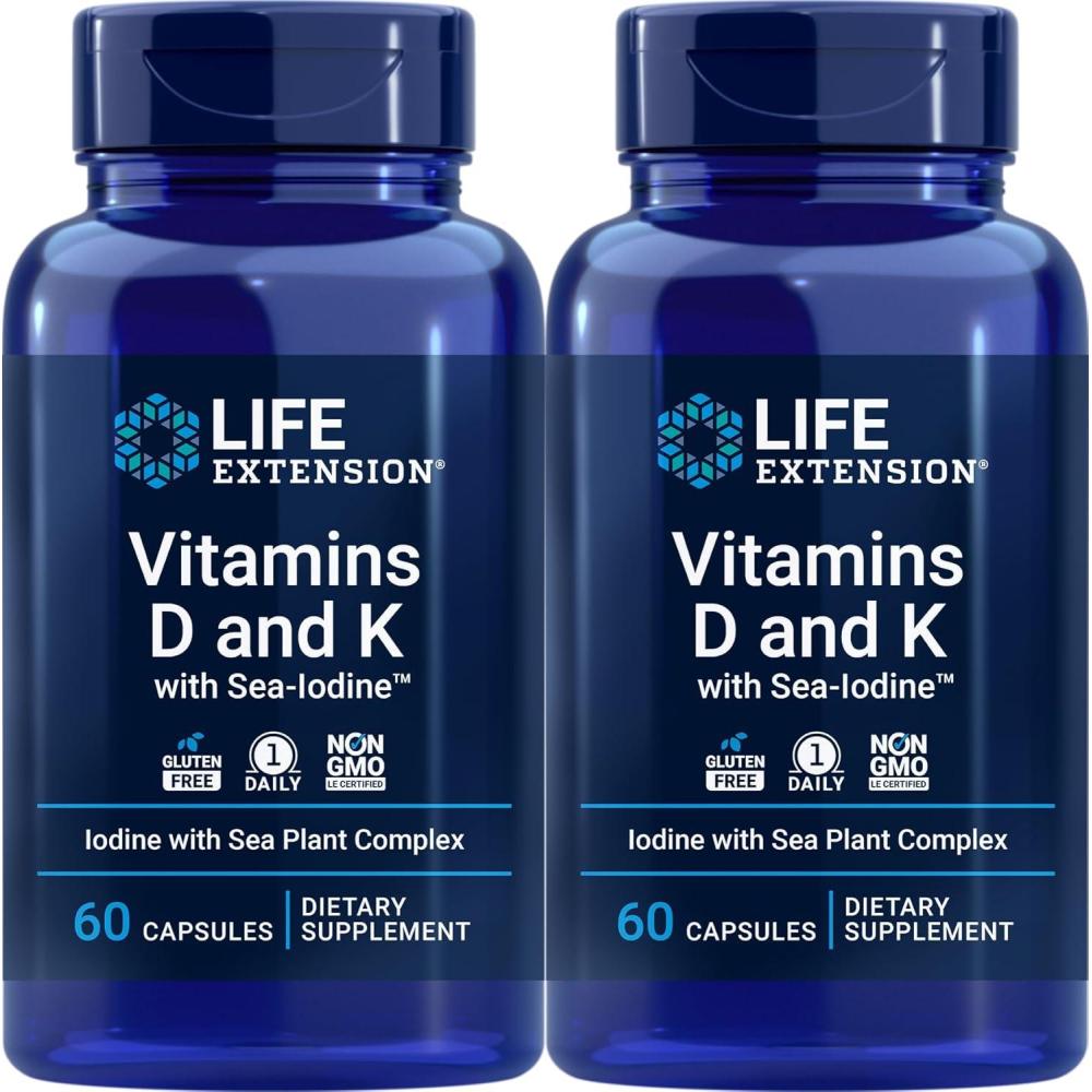 image:imageLife Extension Vitamins D and K with SeaIodine 60 Capsules 2pack