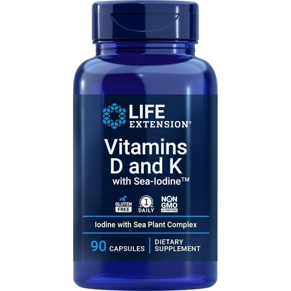 image:imageLife Extension Vitamins D and K with SeaIodine 90 Capsules90 Count Pack of 1
