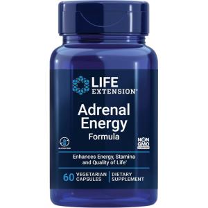 image:imageLife Extension Adrenal Energy Formula Help inhibit the Effects of Stress holy Basil cordyceps bacopa and ashwagandha Gluten Free NonGMO Vegetarian 60 CapsulesUnflavored