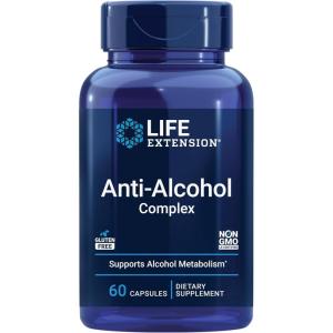 image:imageLife Extension AntiAlcohol Complex Vitamin C zinc Grape Seed Milk Thistle Clove Extract Supports Healthy Alcohol Metabolism amp Optimal Liver Function GlutenFree NonGMO 60 CapsulesAntiAlcohol Complex