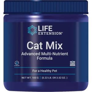 image:imageLife Extension Cat Mix cat Food Supplements Heart Health probiotics Larginine Taurine B12 folic Acid Vitamin C Vitamin E Rosemary Nutrient Absorption GlutenFree NonGMO 85 Servings045 Pound