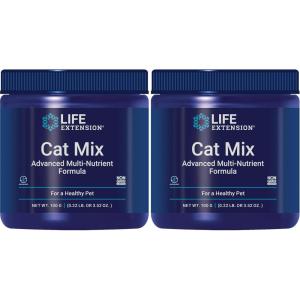 image:imageLife Extension Cat Mix cat Food Supplements Heart Health probiotics Larginine Taurine B12 folic Acid Vitamin C Vitamin E Rosemary Nutrient Absorption GlutenFree NonGMO 85 Servings045 Pound Pack of 2