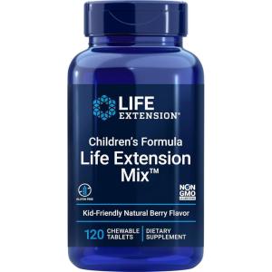 image:imageLife Extension Childrens Formula Mix multivitamin for Kids 18 Essential Vitamins and Minerals Berry Flavored with no Added Sucrose GlutenFree NonGMO 120 chewable Tablets