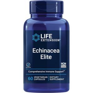 image:imageLife Extension Echinacea Elite E purpurea E angustifolia WholePlant Extract Immune Support Dualextracts standardized Formula Gluten Free NonGMO Vegetarian 60 Capsules