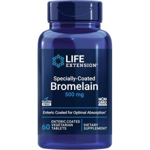 image:imageLife Extension SpeciallyCoated Bromelain Pineapple Extract Joint Health Joint Comfort Vegetarian GlutenFree NonGMO 500 mg 60 entericCoated Tablets