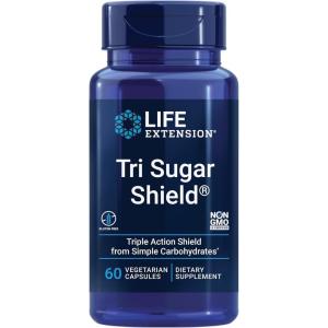 image:imageLife Extension Tri Sugar Shield Sorghum bran White Mulberry phloridzin Apple polyphenol Three Botanical extracts Promote Healthy Glucose Metabolism GlutenFree NonGMO Vegetarian 60 Capsules