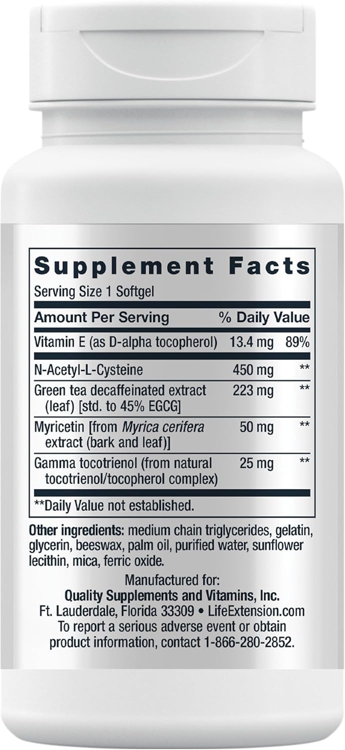 image:imageLife Extension GEROPROTECT Ageless Cell Cellular Health Healthy Aging Vitamin E NAcetylLcysteine Green Tea Extract myricetin Gluten Free NonGMO 30 softgels