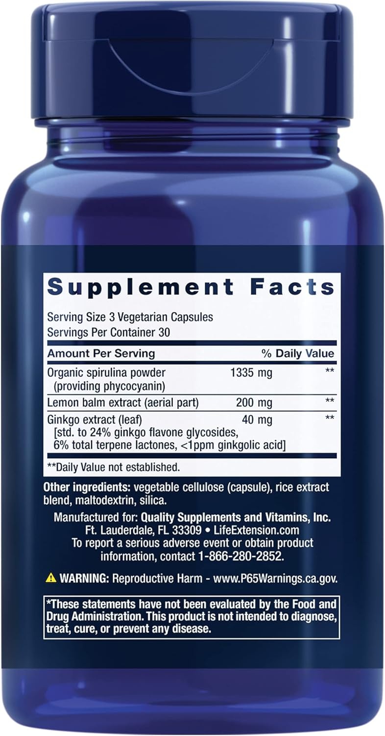 image:imageLife Extension XR Shield spirulina Lemon Balm Ginkgo biloba Supports Cellular Integrity amp DNA Health Encourages Healthy Immune Response GlutenFree NonGMO Vegetarian 90 Capsules