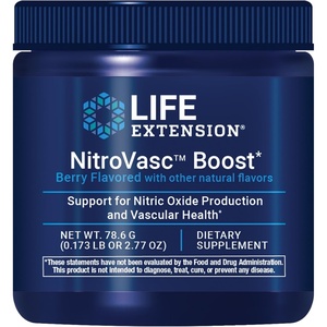 image:imageLife Extension NitroVasc Boost Blood Flow Supplement Nitric Oxide Support Heart Health Cardiovascular Support Larginine GlutenFree NonGMO Vegetarian 1 Scoop 30 Servings