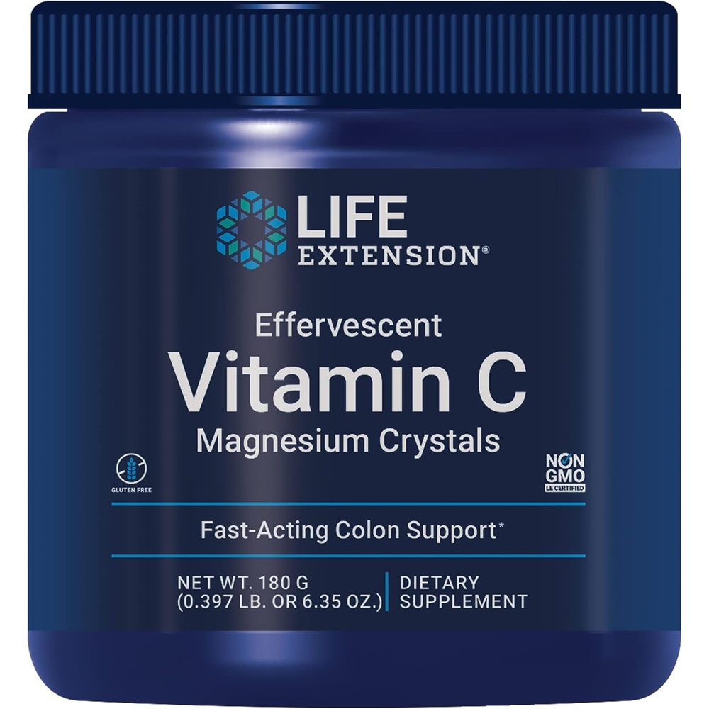 image:imageLife Extension Effervescent Vitamin C Magnesium Crystals immediate Relief from Occasional Constipation GlutenFree NonGMO Vegetarian Net Wt 180 GramsStandard Packaging