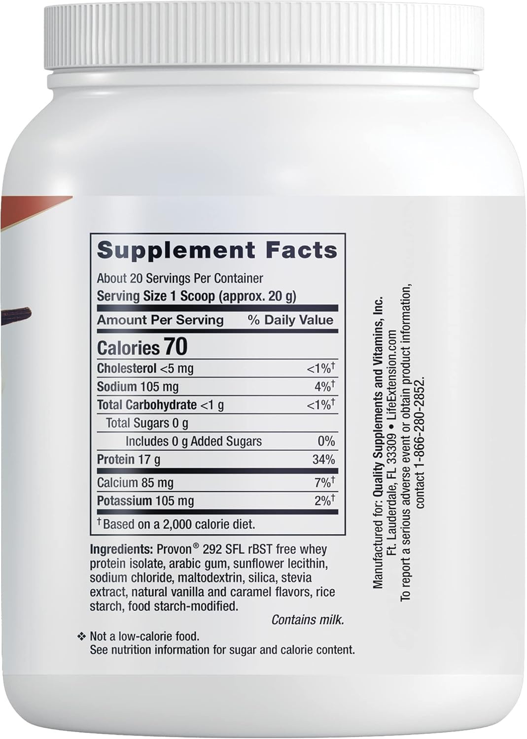 image:imageLife Extension Wellness Code Advanced Whey Protein Isolate Vanilla Flavor Protein Shake Mix Powder for Muscle Growth amp Immune Health Support Gluten Free NonGMO Sugar Free 454g 20 Servings1422 Ounce Pack of 1