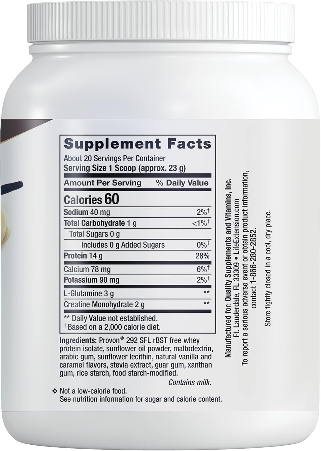 image:imageLife Extension Wellness Code Advanced Whey Protein Isolate Vanilla Flavor Protein Shake Mix Powder for Muscle Growth amp Immune Health Support Gluten Free NonGMO Sugar Free 454g 20 Servings1 Pound Pack of 1