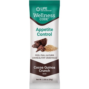 image:imageLife Extension Wellness Code Appetite Control Bars Cocoa Quinoa Crunch 12Count Chocolate