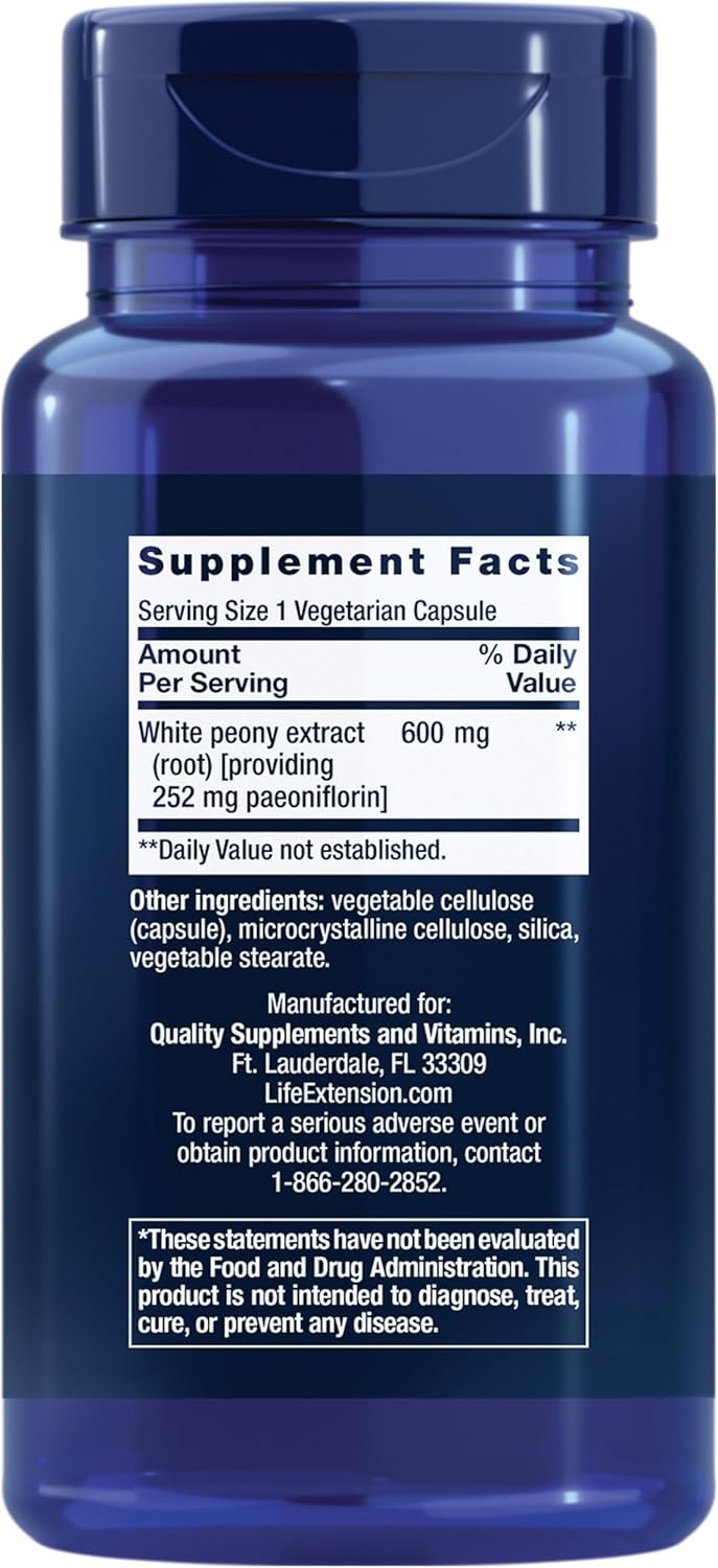 image:imageLife Extension Peony Immune White Peony Root Immune Health Support Immune System GlutenFree NonGMO Vegetarian 60 Capsules