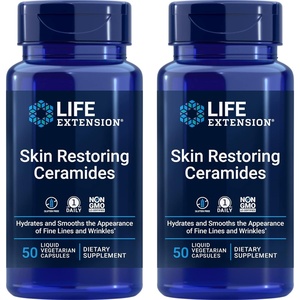 image:imageLife Extension Skin Restoring Ceramides 50 Liquid Veg Caps Pack of 2  NonGMO Vegetarian Phytoceramide Supplement