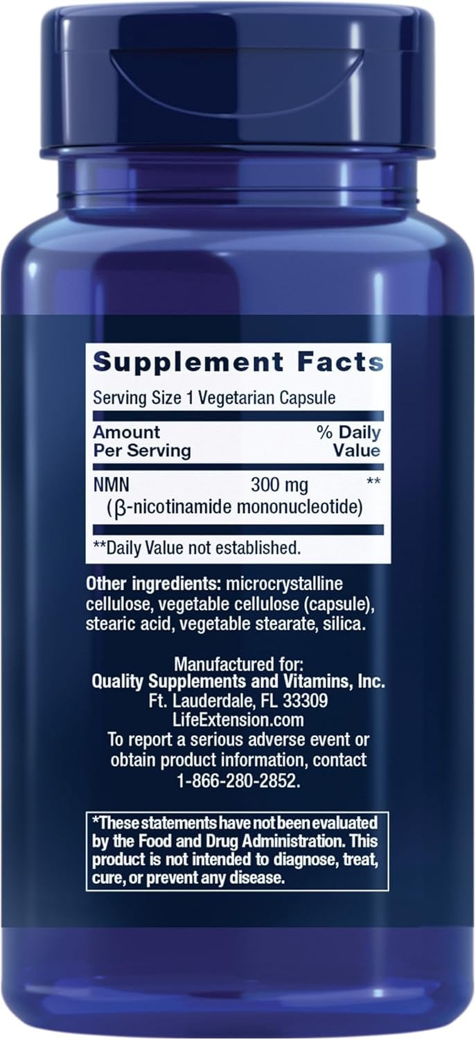 image:imageLife Extension NAD Cell Support NMN Healthy Aging Energy Support nicotinamide mononucleotide NAD 300 mg Gluten Free NonGMO Vegetarian 90 CapsulesUnflavored