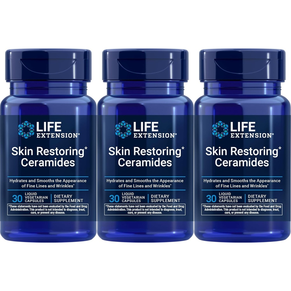 image:imageLife Extension Skin Restoring Ceramides 50 Veg Capsules Vegetarian Phytoceramide SupplementCeramides